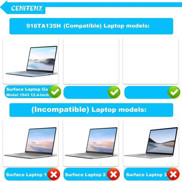 Alt view image 3 of 5 - CENIFENX 916TA135H DYNZ02 Battery Replacement for Microsoft Surface Laptop Go Battery Model 1943 12.4-Inch (7.58V,39.7Wh,5235mAh) with Tools