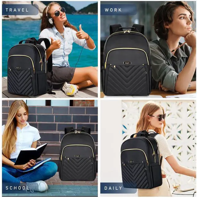 Alt view image 3 of 5 - School Backpack for Girls Teens, Black Backpacks for School girl, College Students Middle High School, girls backpack, Bookbag for Girls, Cute Book Bag, Mochilas escolares para niñas Back Pack