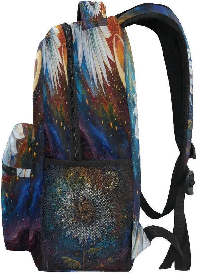 Alt view image 4 of 5 - Colorful Sky Night Sunflower Backpack for Girls School Bags Bookbags for Teen Kids Travel Laptop Daypack Bag Laptop Backpacks