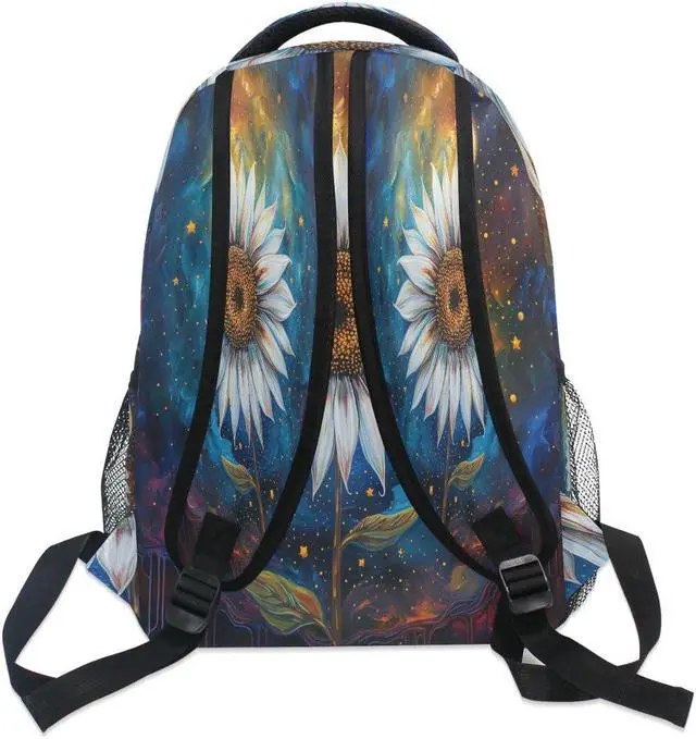 Alt view image 5 of 5 - Colorful Sky Night Sunflower Backpack for Girls School Bags Bookbags for Teen Kids Travel Laptop Daypack Bag Laptop Backpacks