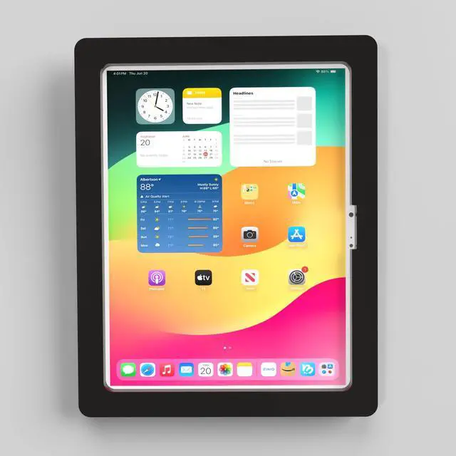 Alt view image 2 of 5 - TABcare Anti-Theft Acrylic VESA Enclosure for Apple iPad Pro 13" 2024 with Free Wall Mount Kit & 90-Degree Angle USB C Cable (iPad Pro 13" 2024, Black)