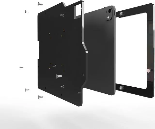 Alt view image 4 of 5 - TABcare Anti-Theft Acrylic VESA Enclosure for Apple iPad Pro 13" 2024 with Free Wall Mount Kit & 90-Degree Angle USB C Cable (iPad Pro 13" 2024, Black)