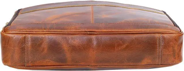 Alt view image 5 of 5 - VC VINTAGE COUTURE Leather briefcase bag for men Leather Laptop Bags For Men and Women Travel Messenger Bag 16 Inch (Tan Brown, 16 Inch Briefcase)