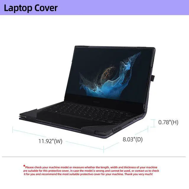 Alt view image 5 of 5 - VEVOOD Laptop Cover for Samsung Galaxy Book 2 360, Pro 360, Book 3 360, Chromebook 13 XE930QCA, Flex 13.3 NP930QCG - PU Detachable Case (13.3inch, Dark Grey)