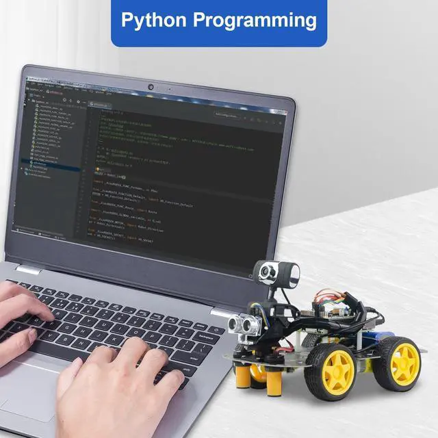 Alt view image 5 of 5 - Smart Robot Car Kit for Raspberry Pi 5/3B/3B+/4B,Upgraded AI Visual Color,QR Code,Face Recognition,Line Tracking,Obstacle Avoidance,Electronic DIY Kit for Teens and Adults(Raspberry Pi Not Included)