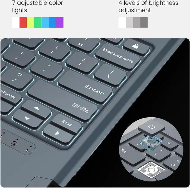 Alt view image 3 of 5 - Nillkin Carry Go Backlit Keyboard Case for iPad Air 13 inch M2 M3 with Handle, Grey for iPad Pro 12.9 (3rd/4th/5th/6th Generation) Detachable Keyboard with Trackpad,Kickstand,Great Typing,Function Row