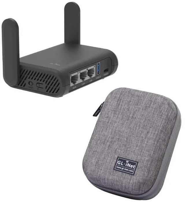 Main image of GL.iNet GL-A1300 (Slate Plus) Wireless VPN Encrypted Travel Router & Gadget Organizer Case(Grey)