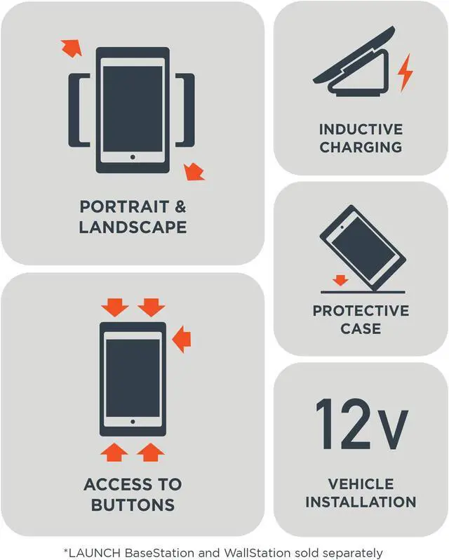 Alt view image 3 of 5 - IPORT LAUNCH (LaunchPort) WallStation iPad Mount - Compatible with all LAUNCH Cases for iPad mini, iPad 9.7, 10.2, 10.5 - White