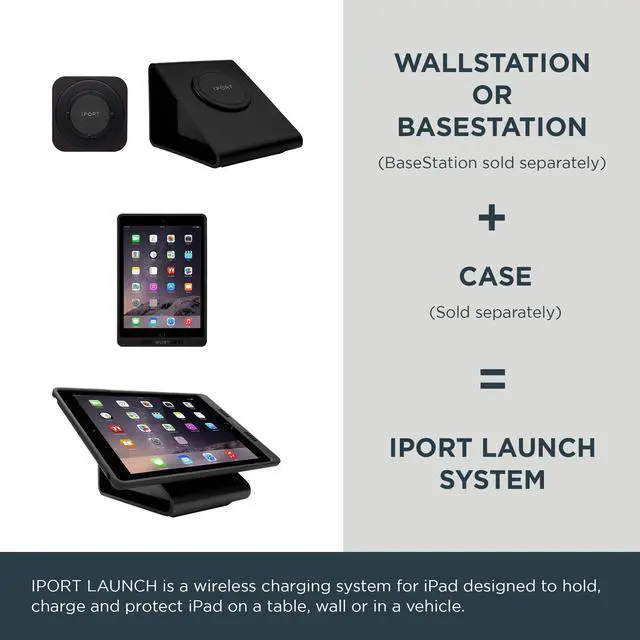 Alt view image 4 of 5 - IPORT LAUNCH (LaunchPort) WallStation iPad Mount - Compatible with all LAUNCH Cases for iPad mini, iPad 9.7, 10.2, 10.5 - White