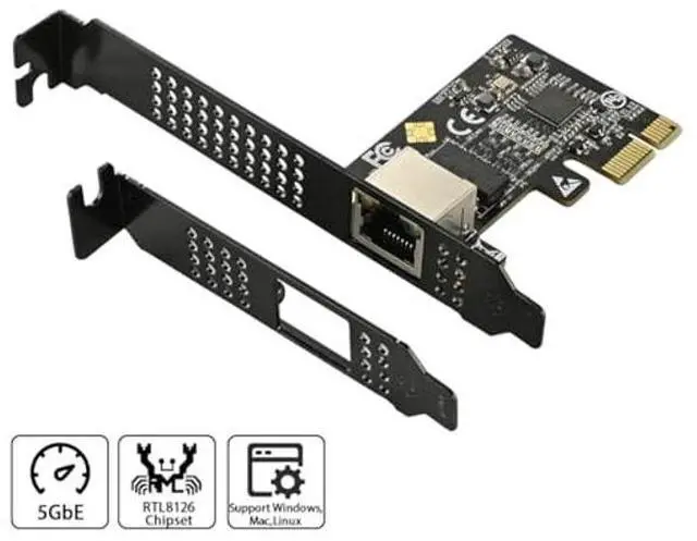 Alt view image 4 of 5 - IO CREST 5.0GB PCIe Network Card  PCIe to 5.0 Gigabit Ethernet Network Card, Supports Windows 11/10/8.1/8/7, Win Server 2022/2019/2016, Linux