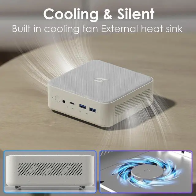 Alt view image 5 of 5 - Mini Desktop PC Ryzen 7 5700U (8C/16T, up to 4.3Ghz), Small Linux Computer 16GB DDR4 RAM 128GB PCIe SSD, Micro Gaming PC Supports 4K Triple Display WiFi/BT5.0/USB3.0/HDMI+DP for Home/Office Use