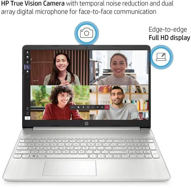 Alt view image 3 of 5 - [Windows 11 Pro]HP 15 15.6" FHD Business Laptop Computer, Quad Core Intel i5-1135G7 (Beats i7-1065G7), 16GB RAM, 256GB PCIe SSD, Numeric Keypad, Wi-Fi 6, Bluetooth 4.2, Type-C, Webcam, HDMI, w/Battery