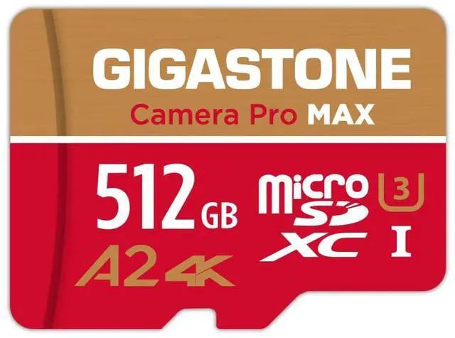 Main image of [5-Yrs Free Data Recovery] GIGASTONE 512GB Micro SD Card, 4K Camera Pro MAX, Compatible with Gopro, Dash Cam, DJI, Drone, Security Camera, Speed Up to 160MB/s, UHS-I A2 4K U3 C10, with Adapter