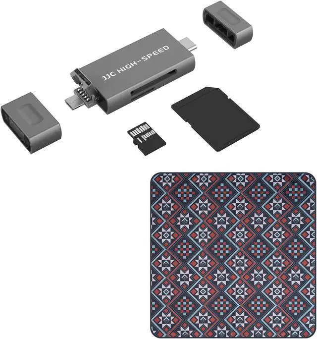 Main image of JJC UHS-II SD Micro SD Card Reader + Selfie-Stick Protective Wrap Wrapper for iPad Laptop Computer Smartphone Camera and More Devices