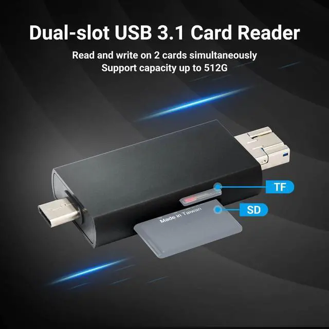 Alt view image 3 of 5 - JJC UHS-II SD Micro SD Card Reader + Selfie-Stick Protective Wrap Wrapper for iPad Laptop Computer Smartphone Camera and More Devices