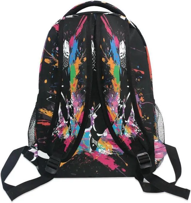 Alt view image 4 of 5 - ALAZA Ice Hockey Player on Black Backpack Daypack School Bag Travel Shoulder Bag for Students Boys Girls