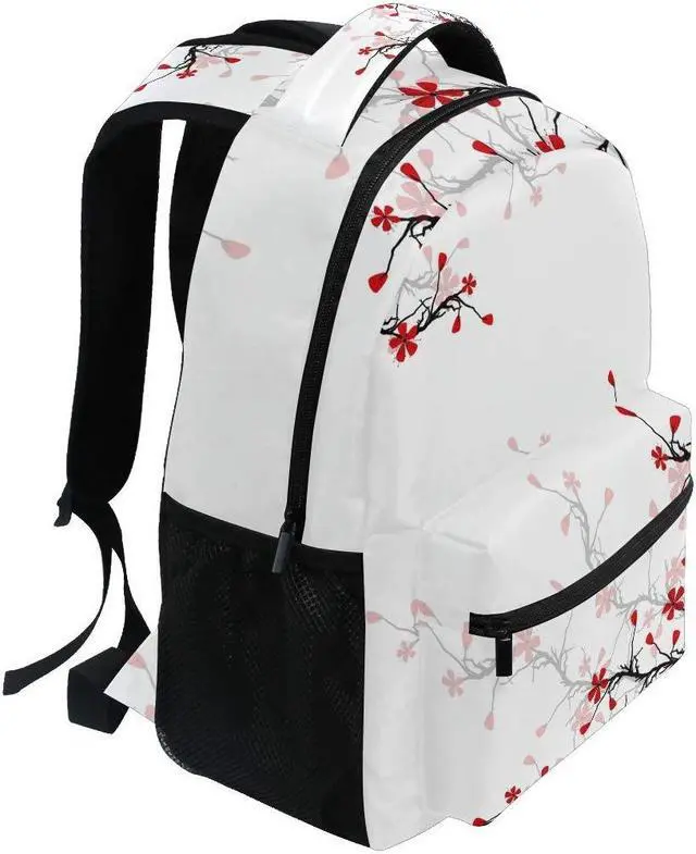 Alt view image 2 of 5 - ALAZA Japanese Cherry Blossom Sakura Large Backpack for Girls Kids School Women Personalized Laptop iPad Tablet Travel School Bag with Multiple Pockets for Men Women College