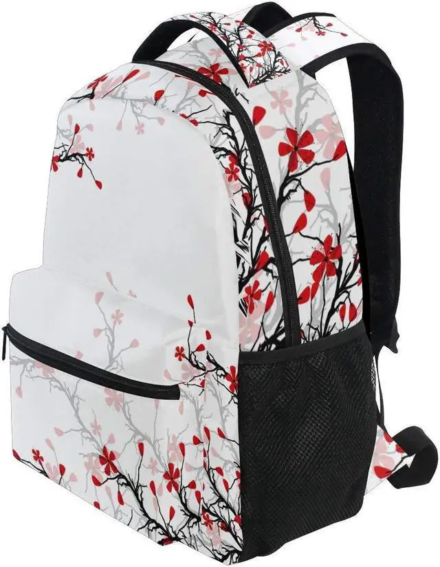 Alt view image 3 of 5 - ALAZA Japanese Cherry Blossom Sakura Large Backpack for Girls Kids School Women Personalized Laptop iPad Tablet Travel School Bag with Multiple Pockets for Men Women College