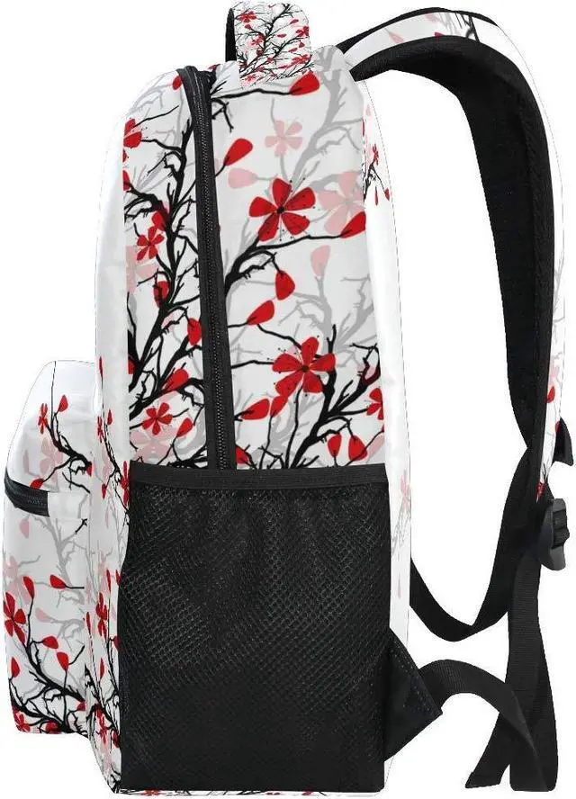 Alt view image 4 of 5 - ALAZA Japanese Cherry Blossom Sakura Large Backpack for Girls Kids School Women Personalized Laptop iPad Tablet Travel School Bag with Multiple Pockets for Men Women College