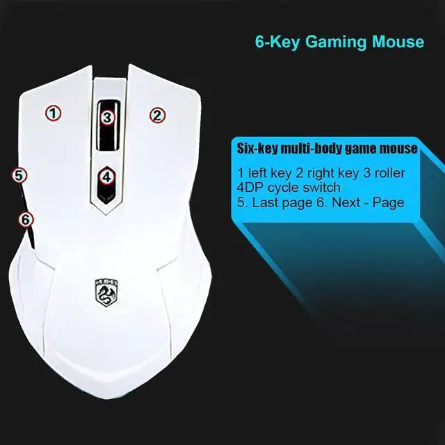 Alt view image 3 of 5 - Wireless Keyboard and Mouse Combo, 2.4GHz Cordless USB Computer Keyboard Ergonomic Multimedia and Wireless Optical Mice Set for Home Office Study Gaming Use (White)