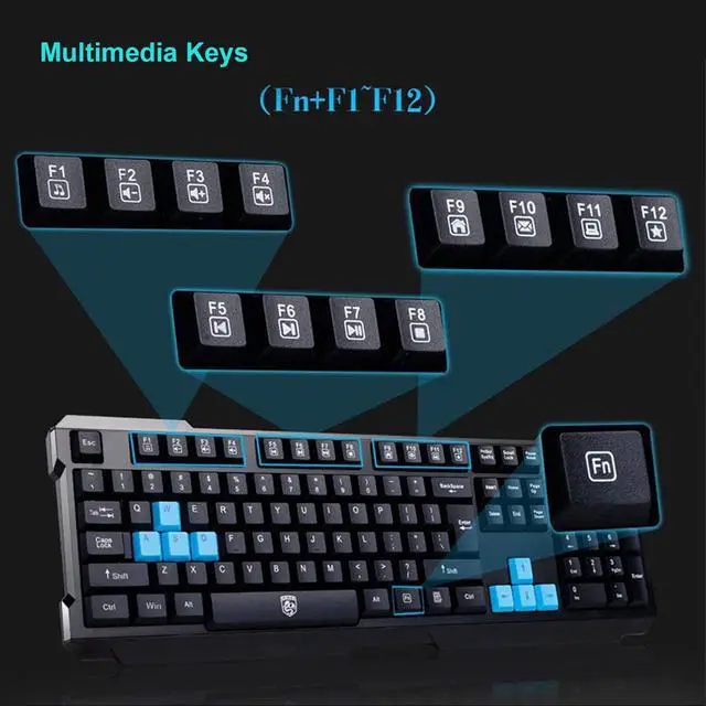 Alt view image 5 of 5 - Wireless Keyboard and Mouse Combo, 2.4GHz Cordless USB Computer Keyboard Ergonomic Multimedia and Wireless Optical Mice Set for Home Office Study Gaming Use (White)
