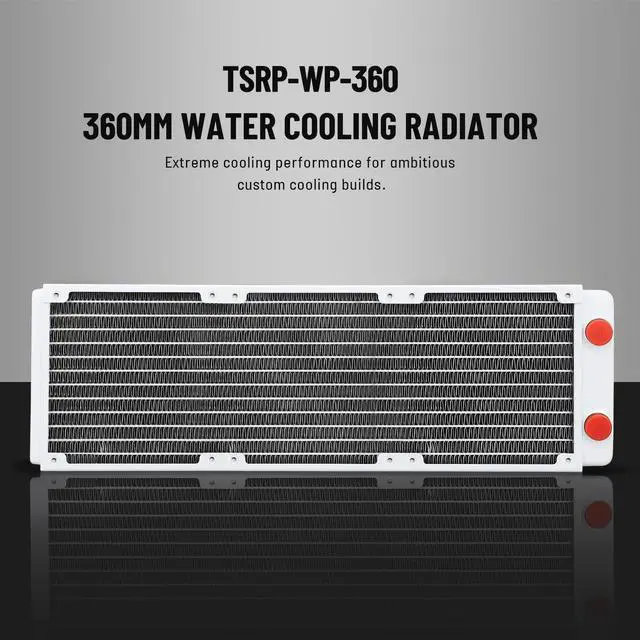 Alt view image 2 of 5 - 360mm Water Cooling Radiators, 12 Pipe Heat Exchanger Radiators, Copper Computer Radiators for PC CPU Computer Water Cool System, G1/4 Thread, Easy Installation, White