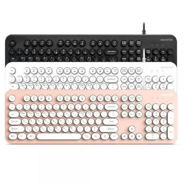 Main image of GASHINA STORY Korean/English Keyboard Retro and Simple Design Full Size Keyboard for Desktop, Computer, Notebook, Laptop (Black)