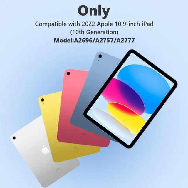 Alt view image 2 of 5 - For iPad (A16) 11th &10th Generation Case with KeyboardTouch Keyboard Case for iPad 1 inch 2025 & 10th Gen 10.9 inch 2022 - 10 Color Backlight, 360° Rotatable Protective Cover with Pencil Holder