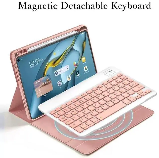 Alt view image 2 of 5 - kaidisen Keyboard Case Mouse for iPad 9th 8th 7th Generation 10.2 inch/iPad Air 3rd Gen 10.5 inch/iPad Pro 10.5 inch Detachable Cute Color Keyboard Case,Dark Pink