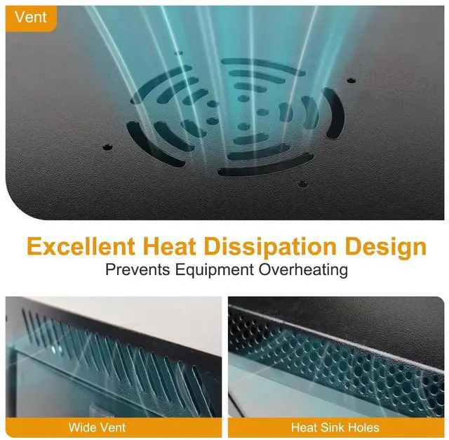 Alt view image 3 of 5 - 6U Wall Mount Network Server Cabinet with Glass Door, Locks, Removable Side Panels, for IT Equipment, A/V Devices, Black