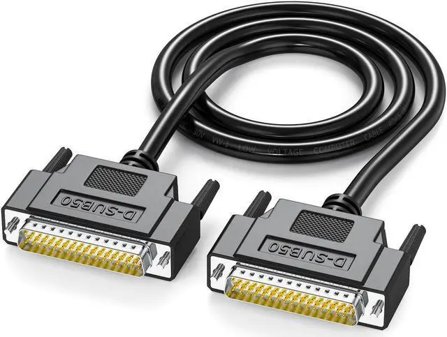 Main image of JUXINICE D-Sub 50 Pin Cable Shielded, DB50 Male to Male Cable 5FT, 50Pin Extension Cable- Black 5'