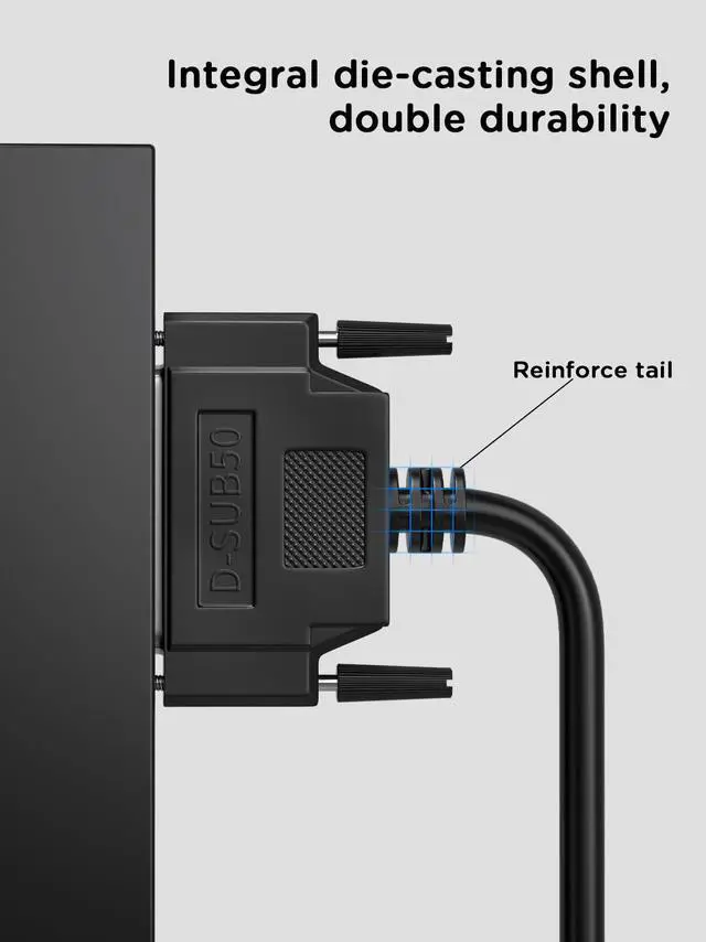 Alt view image 5 of 5 - JUXINICE D-Sub 50 Pin Cable Shielded, DB50 Male to Male Cable 5FT, 50Pin Extension Cable- Black 5'