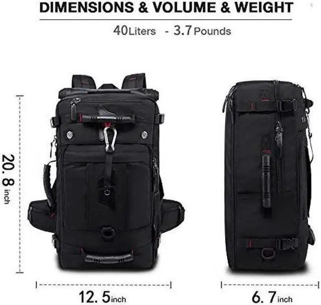 Alt view image 2 of 5 - KAKA Travel Backpack, Carry On Backpack Durable Convertible Duffle Bag Fit for 15.6 Inch Laptop for Men and Women(Medium 35L)