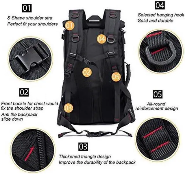 Alt view image 5 of 5 - KAKA Travel Backpack, Carry On Backpack Durable Convertible Duffle Bag Fit for 15.6 Inch Laptop for Men and Women(Medium 35L)