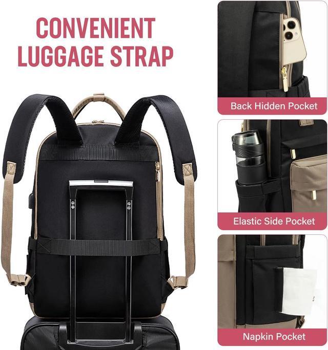 Alt view image 5 of 5 - LOVEVOOK Laptop Backpack for Women Men, 17.3 Inch Laptop Bag with USB Port Fashion Waterproof Backpacks Teacher Nurse Stylish Travel Bags Vintage Daypacks for College Work
