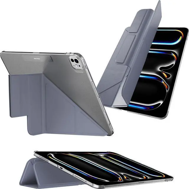 Main image of MAGEASY Case for iPad Pro 11" - Folio Case with Multi-fold, Multi-Angle Stand, Apple Pencil Holder, Stain-Resistant, Compatible with iPad Pro 11'' (2024, M4) - Facet | Alaskan Blue