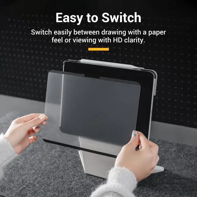 Alt view image 3 of 5 - MAGEASY for 2024 iPad Pro 11" Paper-Feel Magnetic Screen Protector, [Anti Glare] Write & Draw Like on Paper, Detachable & Reusable, Matte Finish - EasyPaper Pro 2-In-1