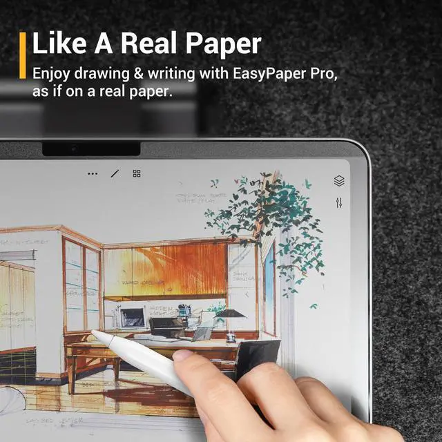 Alt view image 2 of 5 - MAGEASY for 2024 iPad Pro 11" Paper-Feel Magnetic Screen Protector, [Anti Glare] Write & Draw Like on Paper, Detachable & Reusable, Matte Finish - EasyPaper Pro 2-In-1