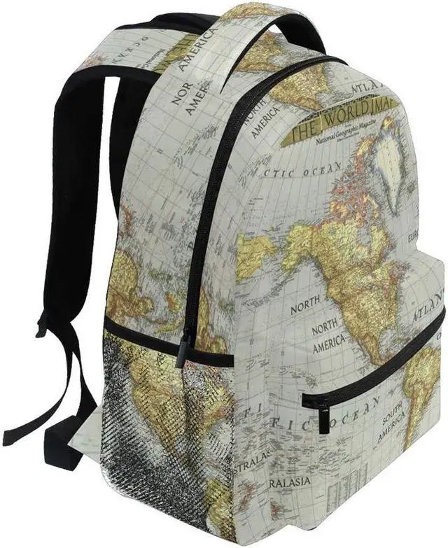 Alt view image 2 of 5 - Nander Backpack Travel World Map Painting School Bookbags Shoulder Laptop Daypack College Bag for Womens Mens Boys Girls