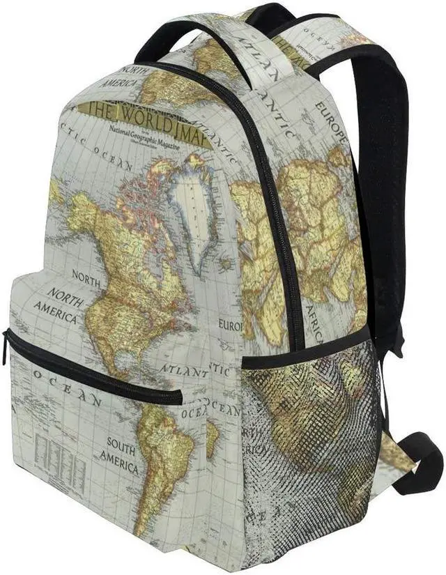 Alt view image 3 of 5 - Nander Backpack Travel World Map Painting School Bookbags Shoulder Laptop Daypack College Bag for Womens Mens Boys Girls