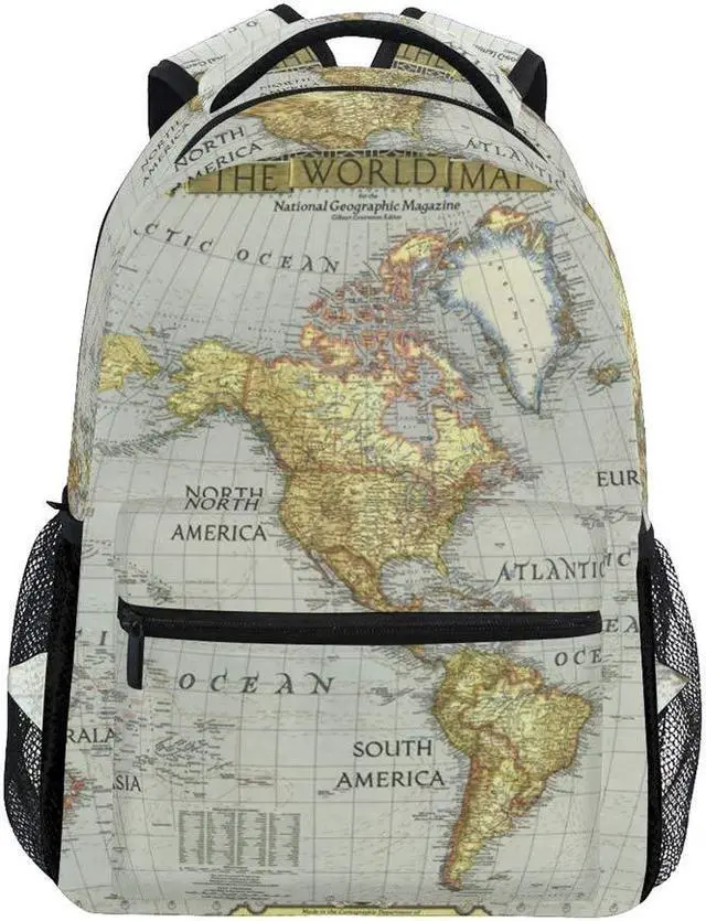 Main image of Nander Backpack Travel World Map Painting School Bookbags Shoulder Laptop Daypack College Bag for Womens Mens Boys Girls