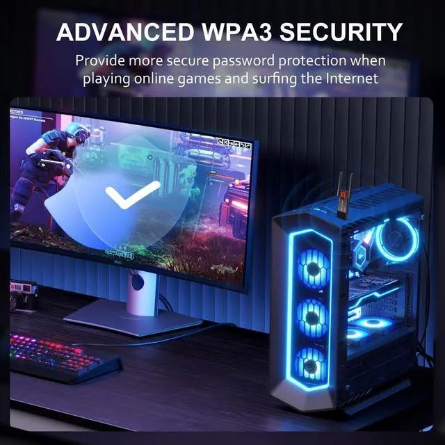Alt view image 4 of 5 - Panda Wireless(r) PAU0F AXE3000 Tri Band (2.4/5 / 6 GHz) WiFi 6E USB 3.0 Adapter - Windows 10/11, Zorin, MX Linux, EndeavourOS, Mint, Ubuntu, Manjaro, openSUSE, Fedora, Kali and Raspbian