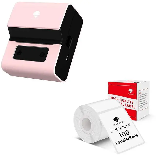 Main image of Phomemo Label Maker- M221 Label Maker Machine 3 Inch Bluetooth Thermal Barcode Printer for Small Business/Home Use, for Barcode, Address, Logo, Mailing, Stickers, Compatible with Phone & PC, Pink