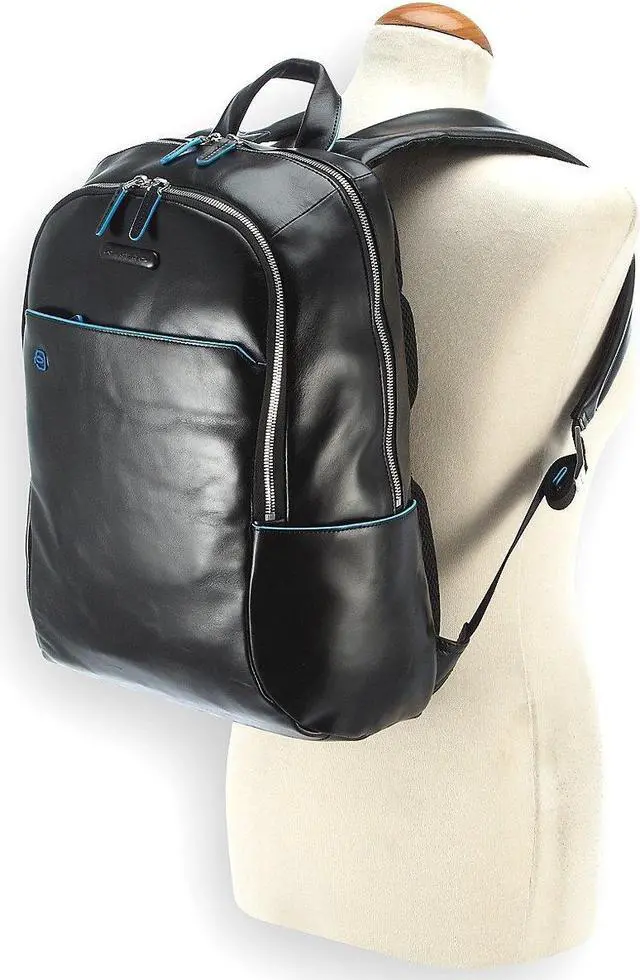 Alt view image 3 of 4 - Piquadro Computer Backpack with Padded Ipad/Ipadmini Compartment, Black, One Size