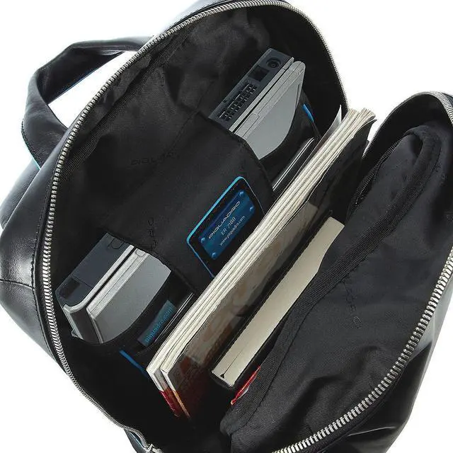 Alt view image 4 of 4 - Piquadro Computer Backpack with Padded Ipad/Ipadmini Compartment, Black, One Size