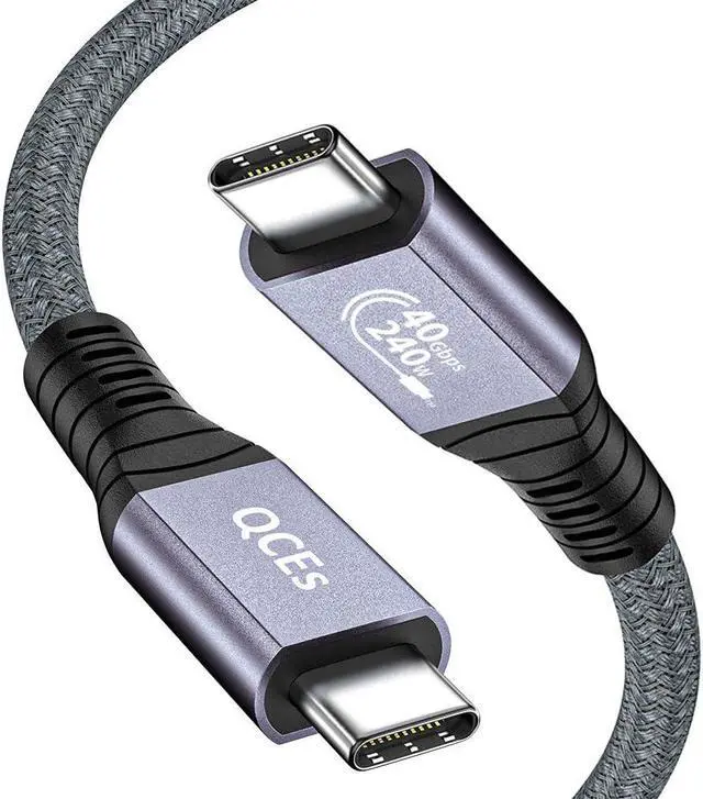 Main image of QCEs USB 4 Cable for Thunderbolt 4 Cable 6.6Ft, USB C to C for Thunderbolt 4/3 8K Display 40Gbps Data Transfer 240W PD Charging Compatible with iPhone 15 Pro Max, MacBooks, Hub, SSD