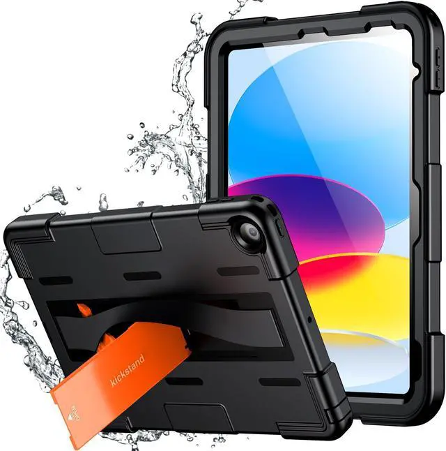 Main image of SPIDERCASE for iPad 10th Generation Case 10.9 inch,IP68 Waterproof with Hand Strap & Stand Built-in Screen Protector,Full Body Rugged Shockproof Dropproof Protective Case for iPad 10th 2022 Released