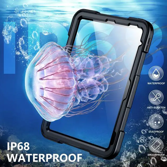 Alt view image 2 of 5 - SPIDERCASE for iPad 10th Generation Case 10.9 inch,IP68 Waterproof with Hand Strap & Stand Built-in Screen Protector,Full Body Rugged Shockproof Dropproof Protective Case for iPad 10th 2022 Released
