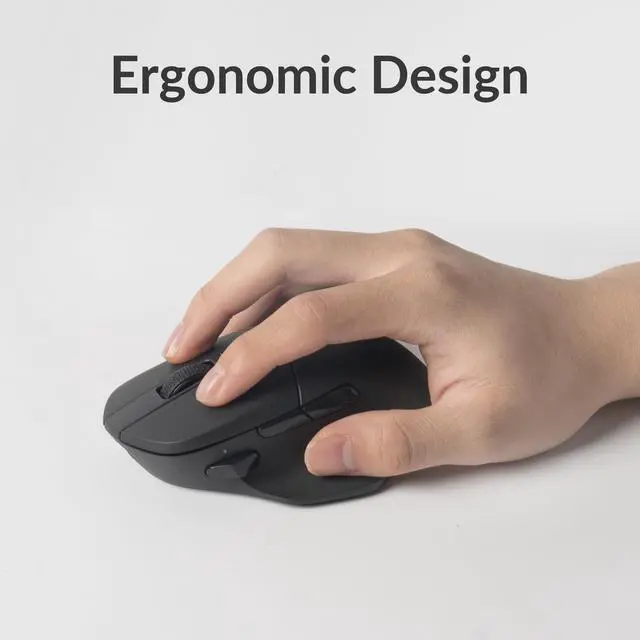 Alt view image 5 of 5 - Keychron M7 Wireless Computer Mouse, 26K DPI Optical Computer Mouse, 2.4 GHz/Bluetooth/Wired with Macro Button 63g Lightweight Ergonomic, Up to 70 Hours Worktime for Laptop macOS/Windows - Black