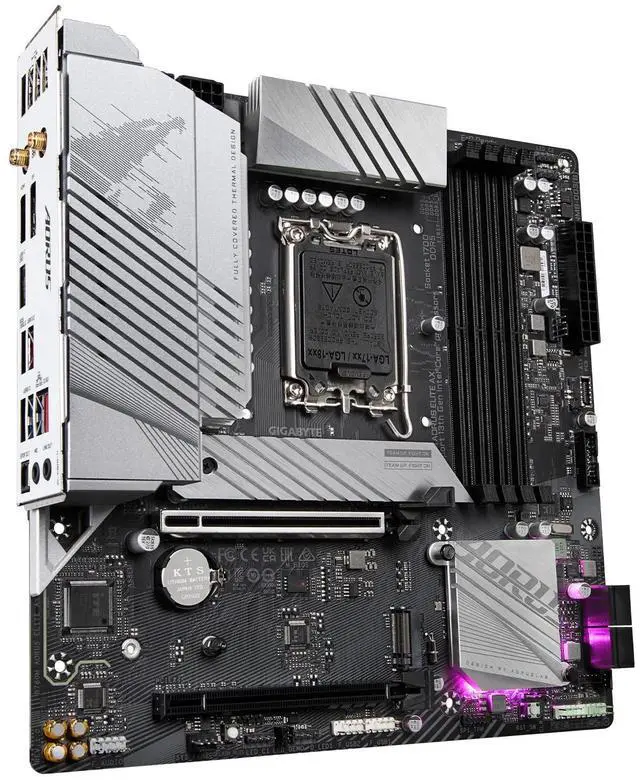 Alt view image 2 of 5 - GIGABYTE B760M AORUS Elite AX (LGA 1700/ Intel/ B760/ M-ATX/ DDR5/ Dual M.2/ PCIe 4.0/ USB 3.2 Gen2X2 Type-C/Intel Wi-Fi 6E/ 2.5GbE LAN/Q-Flash Plus/PCIe EZ-Latch/Gaming Motherboard)